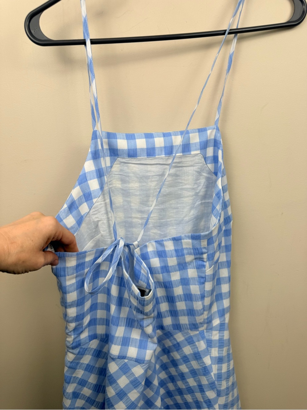 Emma Willis x next blue gingham halter maxi  summer dress 8 - Picture 9 of 11